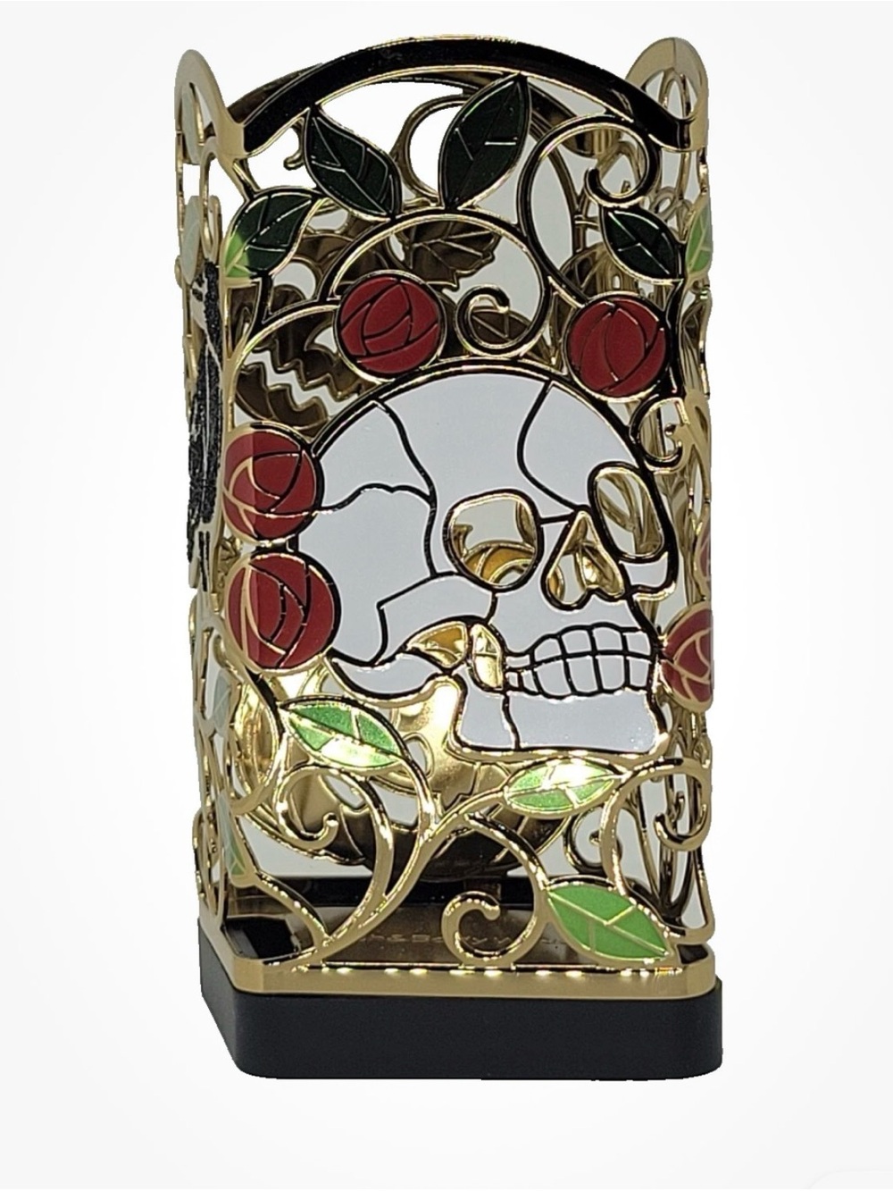 Bath & Body Works Stained Glass Skull Pumpkin Raven Halloween Soap Holder NWT